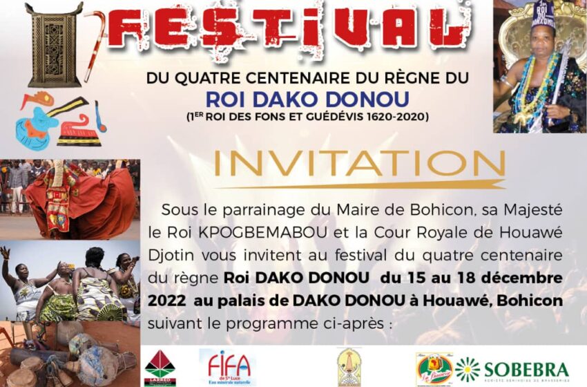  Commémoration du 4 centenaire: Un festival en hommage au roi Dako Donou